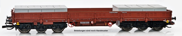 NPE Modellbau NW52066 - TT - Niederbordwagen Balastgewichten, DR, Ep. IV